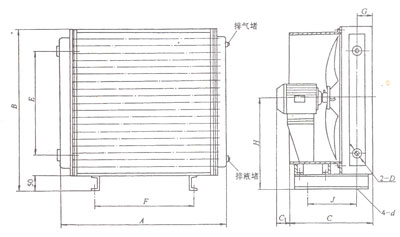 FL空气冷却器外型尺寸示意图